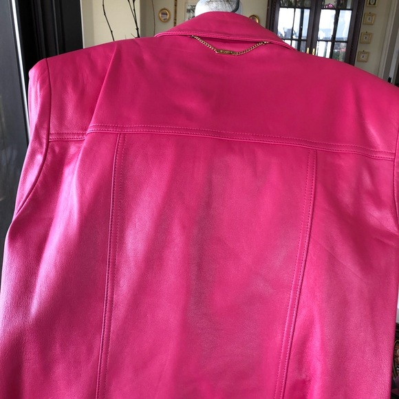 🔥 SALE! St John Pink Napa Leather Jacket Like New - Picture 11 of 16